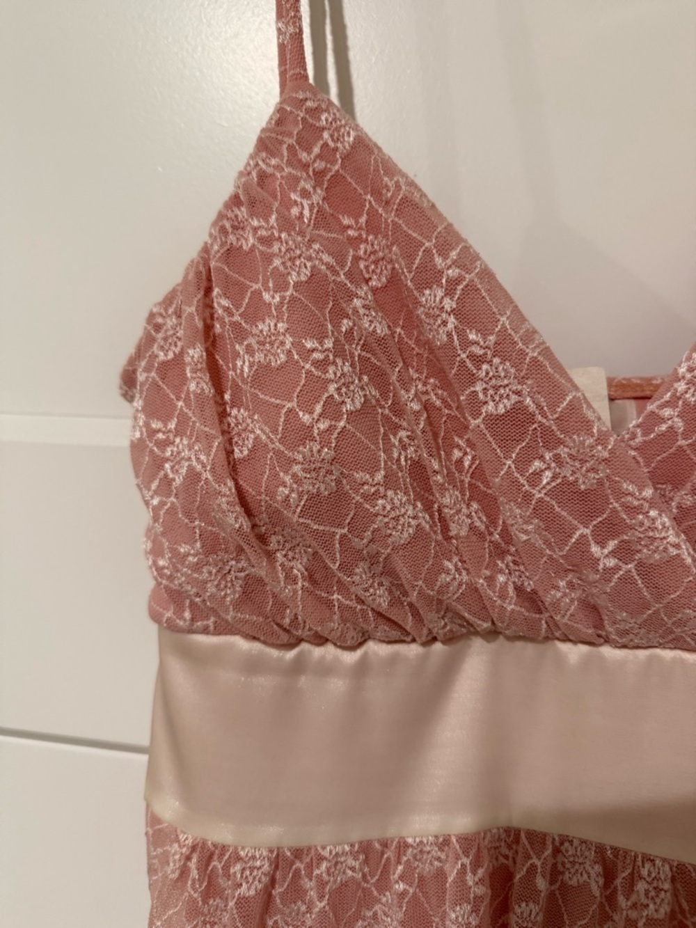 Dusty Rose Lace Dress with Ivory Band fairy indie festival - Picture 2 of 4
